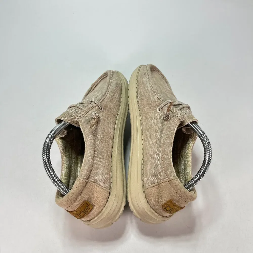 Hey Dude Wally Beige Comfort Lightweight Casual Slip On Shoes Youth Size 2